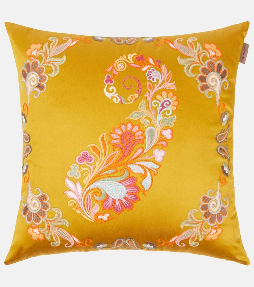 Etro Kentia embroidered cotton cushion