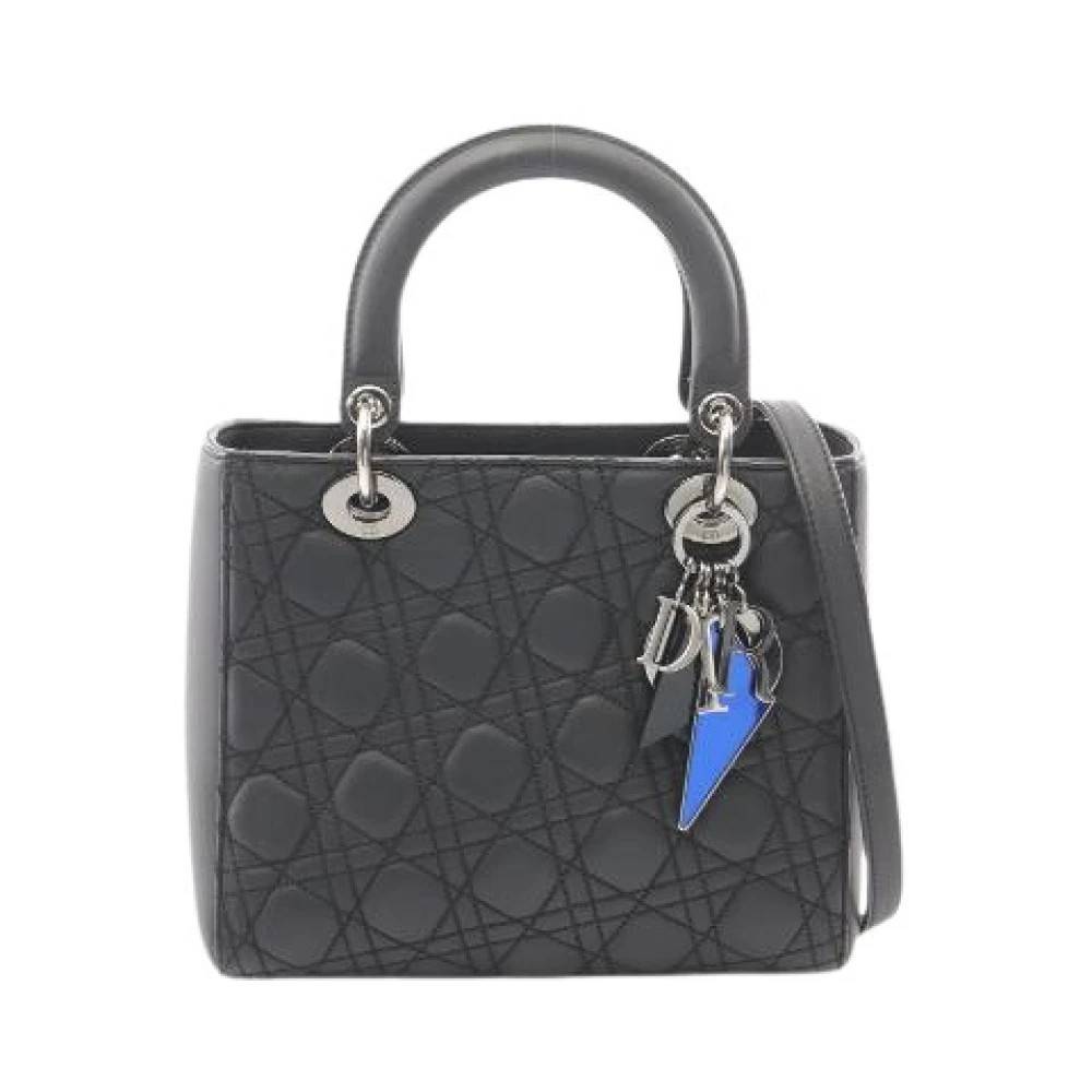 Dior Vintage Pre-owned Lady Dior Læderhåndtaske - Vintage - Dame - Sort - ONE SIZE - Læder