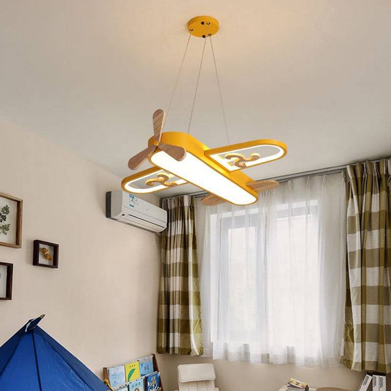 Air Lättflygplan - Stilig krämfärgad taklampa för stämningsfull lantlig inredning - Gul / Fjärrkontroll Steglös dimning