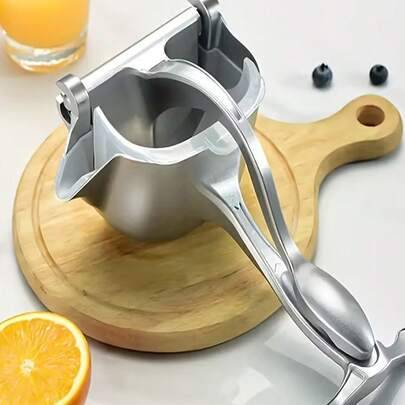 1 st manuell juicepress, fruktjuicepress för hemmet, citronjuicepress, lämplig för fester, sammankomster, kök, barjuice, lämplig för citron, apelsin, - Silver (En-Storlek,1 st)