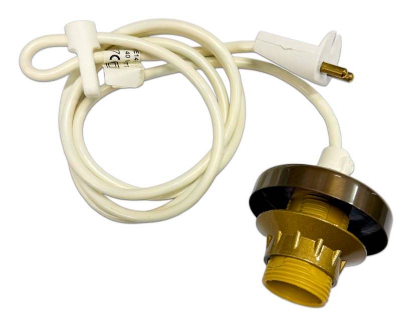 Upphäng E14 Skålfattning 119 Antik/Vit 1,4m Kabel