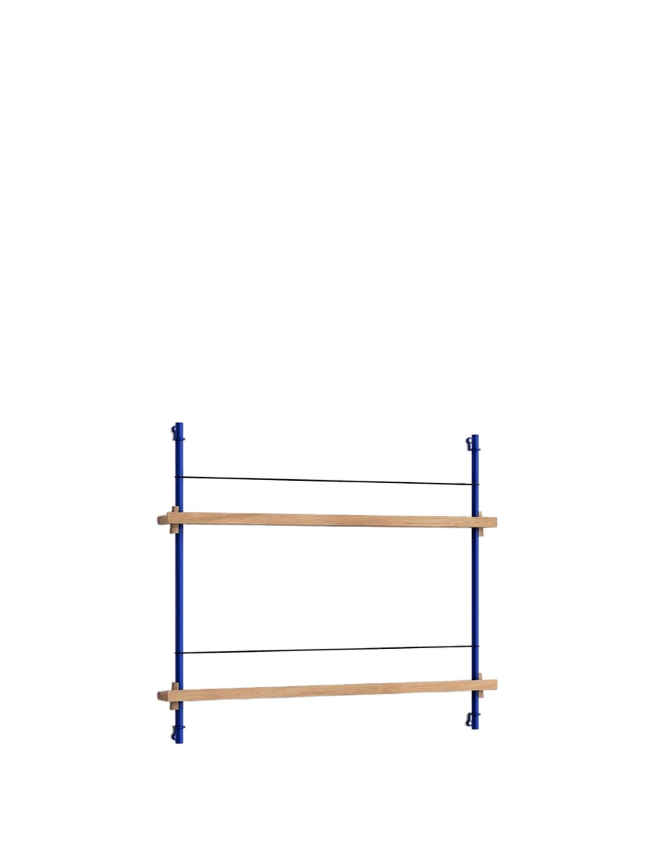 MOEBE Box Set, Magazine Shelving Ms.65.1, Black Shelves, Stainless Steel Legs (Fsc Mix Credit) | Navy | H:65 cm