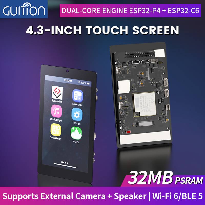 4.3-inch 480 * 800 IPS capacitive touch ESP32P4 development board ESP32-C6 development board