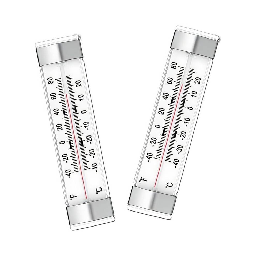 2 Pack White Refrigerator Freezer Thermometer, Freezer Kitchen Thermometer for Refrigerator, Fridge, Cooler