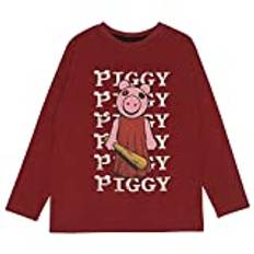 Piggy Baseball Bat Long Sleeve T-Shirt, Kids, 5-15 Years, Burgundy, Official Merchandise