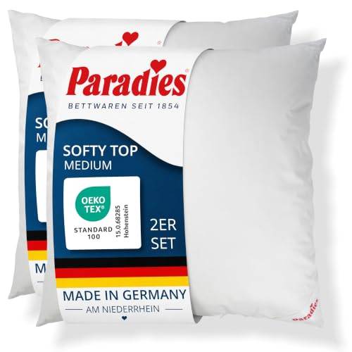 PARADIES Kopfkissen 80x80 2er Set - Softy Top medium Kissen Set 80x80