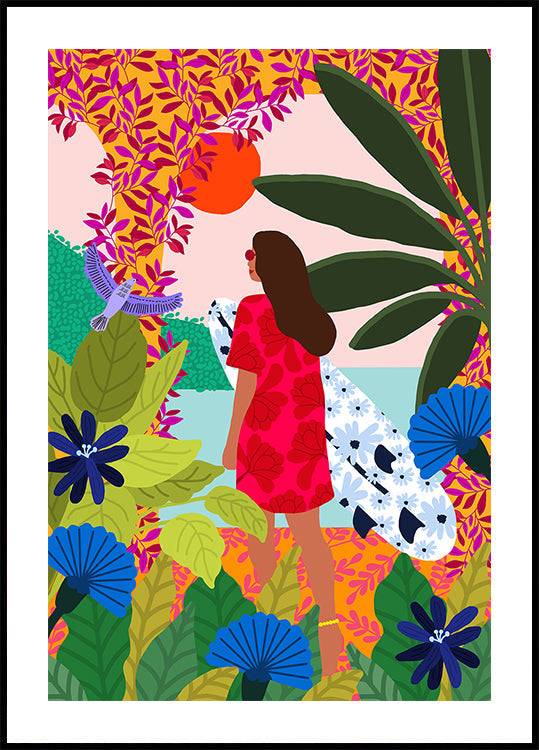 Going Surfing (21x30cm) - Plakater > Barnväggskonst, Illustrationsposters, Botaniska Posters, BD, LANGFIX