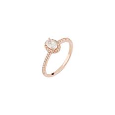 Argento Rose Gold Oval CZ Halo Ring - 46