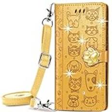 HUANGTAOLI Crossbody Bling strass plånbok telefonfodral för Samsung Galaxy S22 5G (SM-S901B, SM-S901B/DS, SM-S901U, SM-S901U1, SM-S901W, SM-S901N, SM-S9010, SM-S901E, SM-S901E/DS)