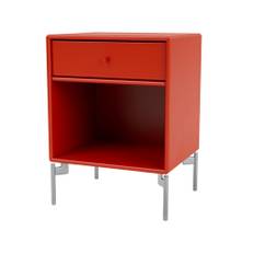 Montana Dream sängbord rosehip 145, kromben - Röd