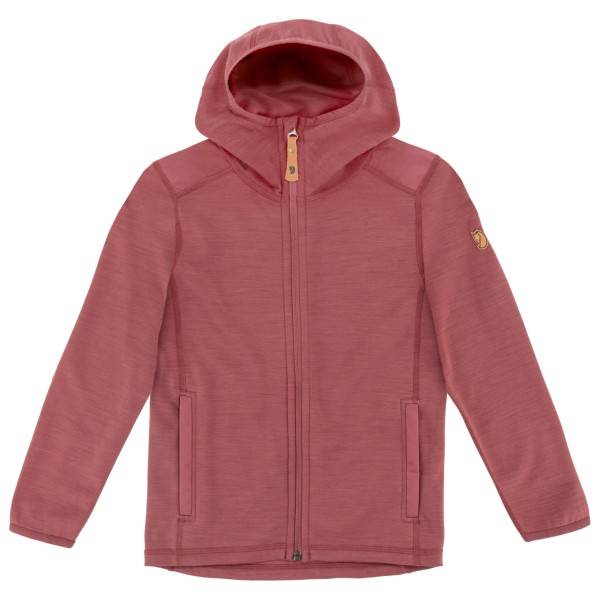 Fjällräven Kid's Keb Fleece Hoodie Yllejacka Barn Storlek 140 Färg röd