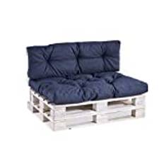 Pallkudde pallkuddar PPI (set (sittdyna 120 x 80 ryggstöd, 120 x 40), mörkblå)