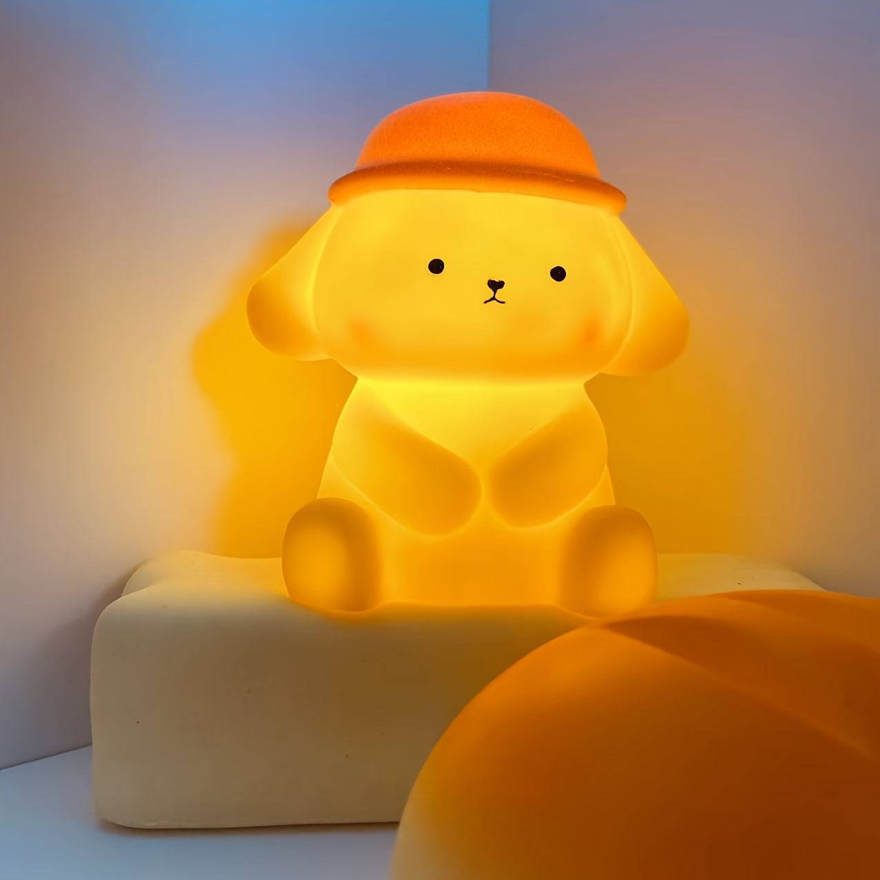 ValpGlow Lampa - Söt LED Nattlampa för Barn - Orange Valp / Universell