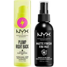 NYX PROFESSIONAL MAKEUP Bundle Plump Right Back Primer + Serum 30 ml & Matte Finish Setting Spray 60 ml