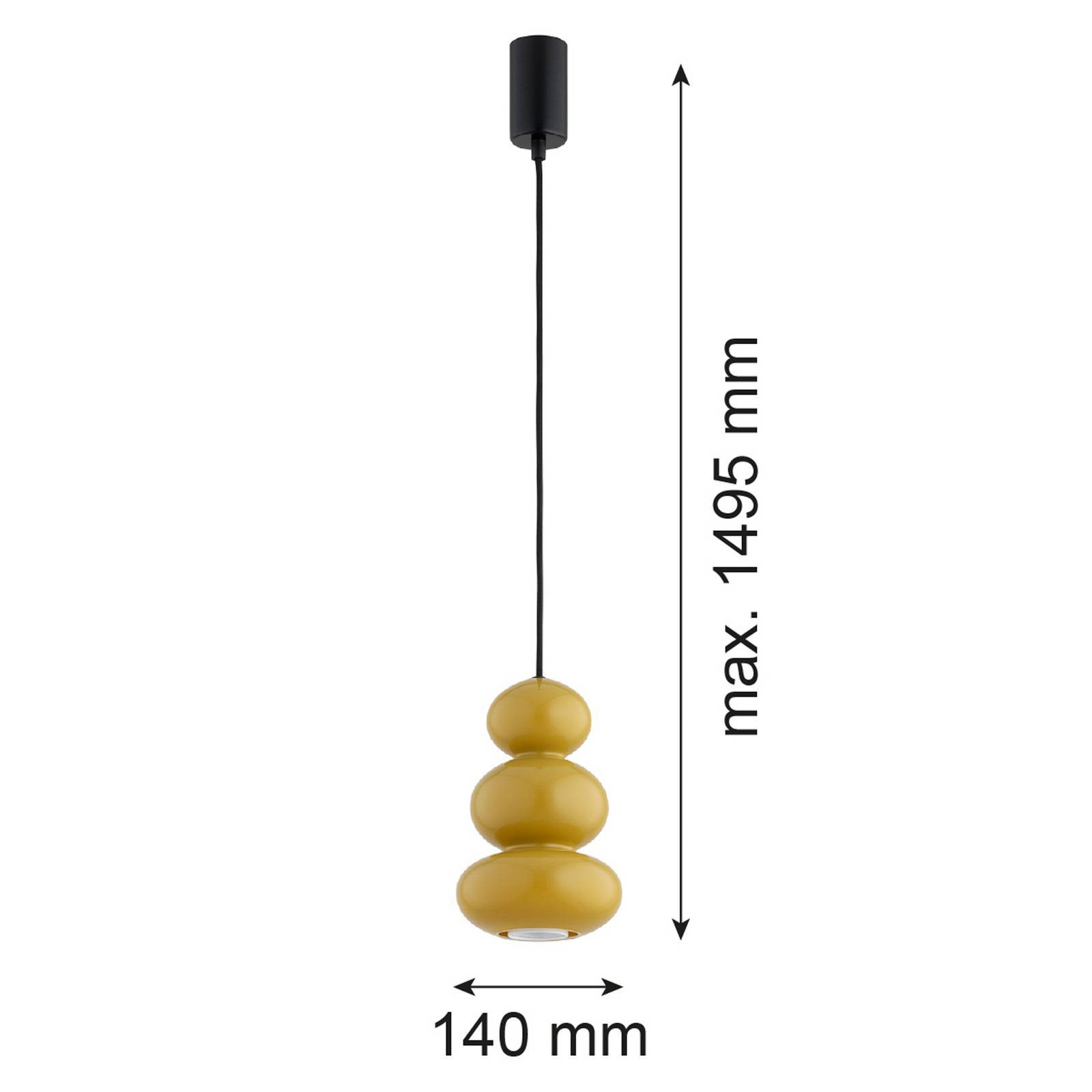 Hänglampa Oman Argon, dimbar, Gul / orange, Vardagsrum / matsal, Glas, Pendellampa
