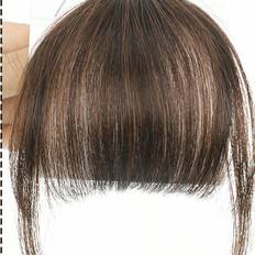 Clip In Bangs 100% Real Human Hair Extensions Wispy Bangs Mörkbrun Natural Bangs Hår Clip On Bangs Air Bangs Fransar Med Tempel Hårstycken För kvinnor - Mockabrun