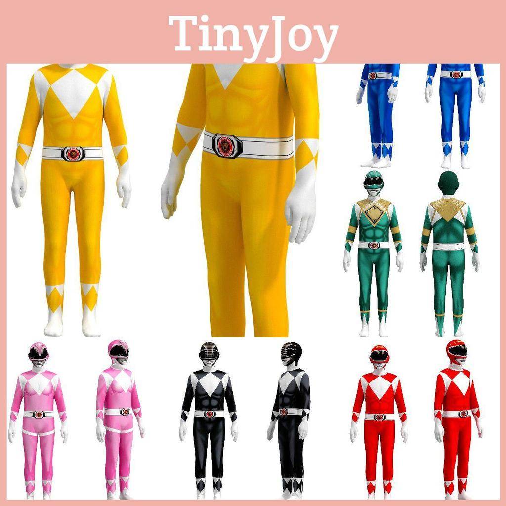 Rangersdräkt för barn och vuxna med slitstark jumpsuit och karaktärsmask** cm
