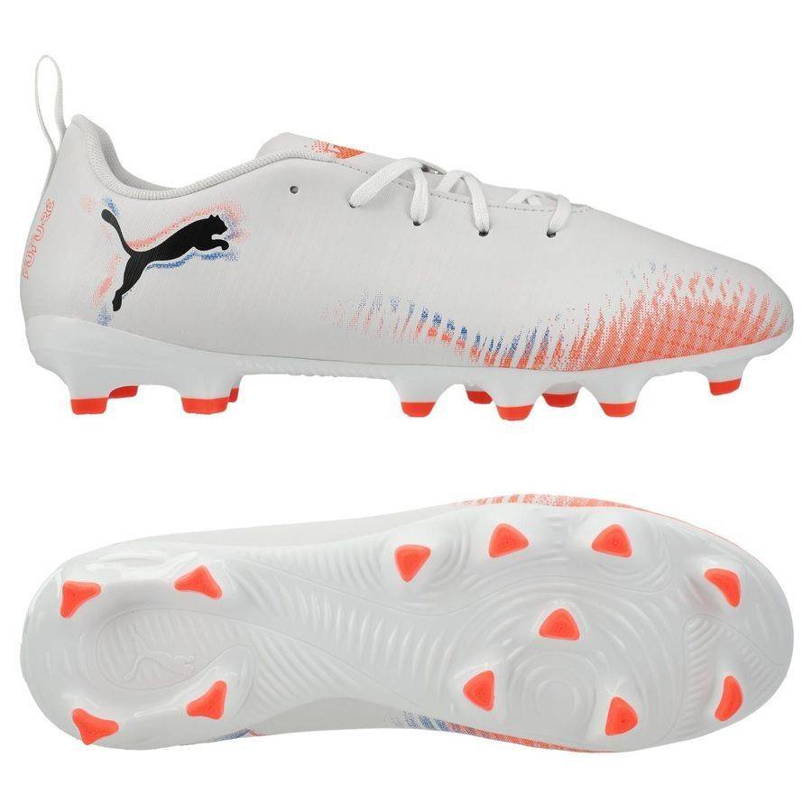 PUMA Future 8 Play FG/AG Untamed - PUMA White/PUMA Svart/Röd Barn - ['Vit'] (35)
