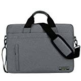 LaoZan Laptopväska vattentät laptopfodral fodral med axelrem datorportfölj fodral kompatibel med MacBook Dell Acer Asus Hp, Grå # 2, 39*29*6cm