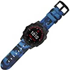 ESTUYOYA - Kompatibel silikonrem med Garmin Fenix 7S/7S Solar/6S/6S Pro/5S/5S Plus/S2 Delta S Armband 20mm Militär Armé Kamouflage Färger, 1-BLUE, Elegant, mjuk