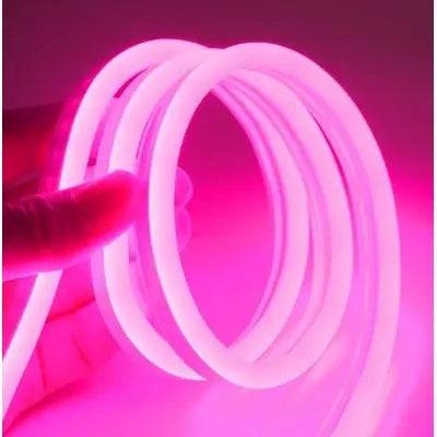 Pink 8x16 Neon Flex LED - 5 meter, 8W pr. meter, IP67, 12V - Fleksibel lysslynge i pink med 8 watt pr. meter, 5 meters længde, IP67 beskyttelse og 35