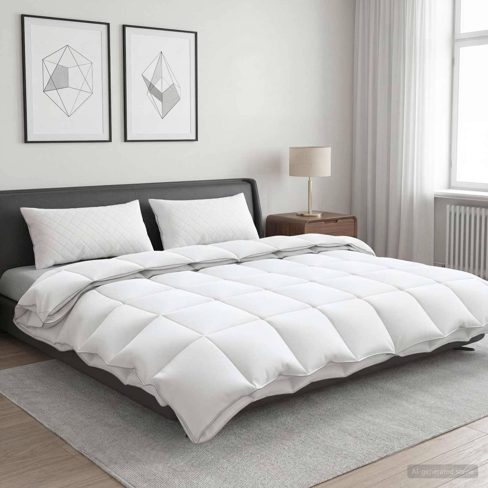 vidaXL 90% Gåsdun Täcke Set FULDA 3 pcs 220 x 240 cm Alla årstider Vit