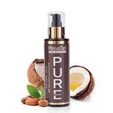 Solljus torrrostningsolja Megatan Pure med melaninaktivator 140 ml, intensiv solbränning accelerator för sol och solarium, sololja för solbränning, solförstärkare, chokladbrun solbränna
