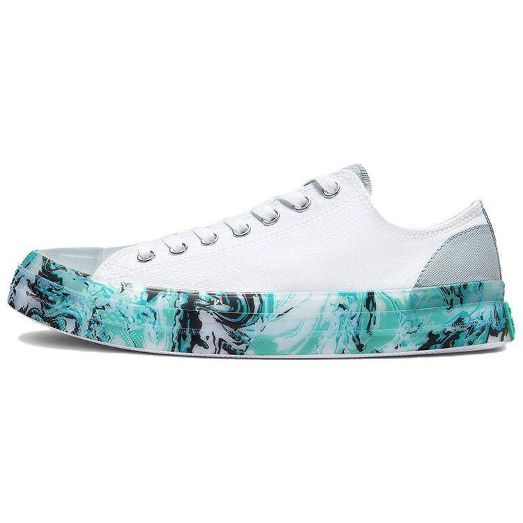 Converse Chuck Taylor All Star CX Low Marmorerade Unisex Sneakers Vit Aska-Stentvättad-Teal A00427C 40
