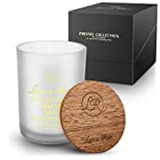 Luana Rose presentset med doftljus - Ljus med 100% sojavax, för aromaterapi - Lång brinntid 50 timmar - Ljus med trälock som present - Ljus i glas - Stearinljus med sojavax