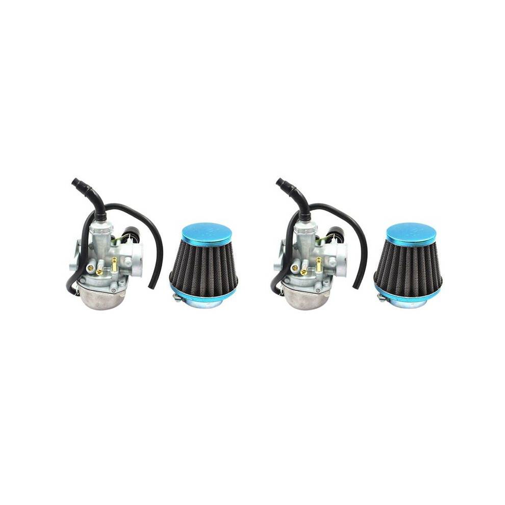 2X PZ19 Carburetor for Taotao 50Cc 70Cc 90Cc 110Cc 125Cc Dirt Bike ATV Scooter Moped with Air Fuel Filter