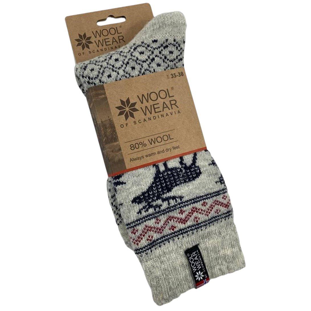 Charm - Ragsokker - Nr. 100 Elgmotiv Af 80% Ren Ny Uld.