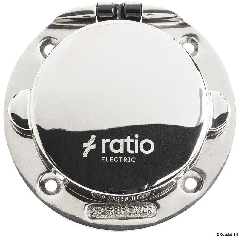 Ratio Electric landstrømsindtag i rustfrit stål, 32 A / 250 V