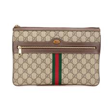 Gucci Vintage, Pre-owned, Dam, ONE Size, Förägt Ophidia Flat Pouch GG Supreme