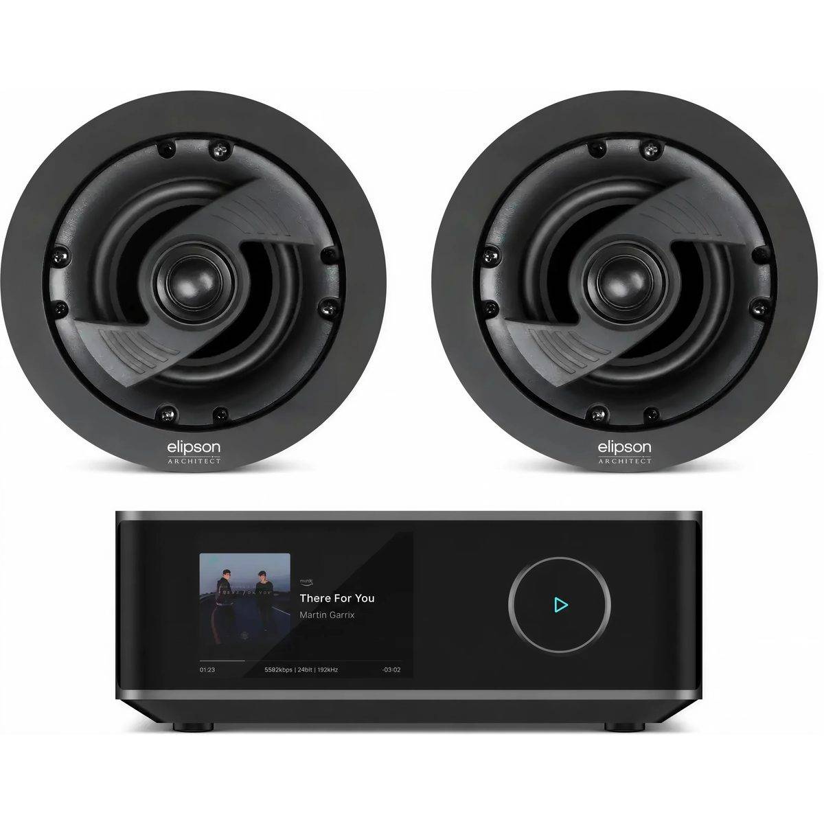WiiM + Elipson IC6 + Amp Ultra space grå.
