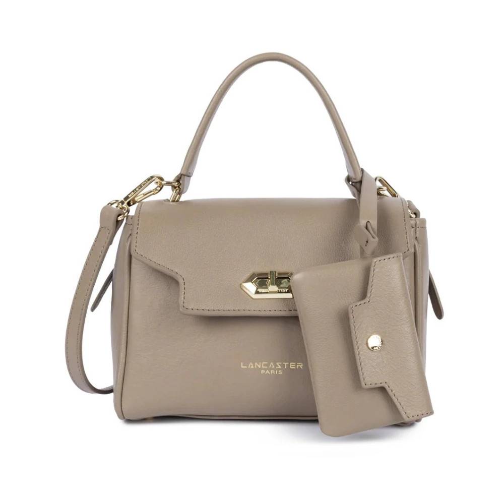 Lancaster Mademoiselle Grace Flap Håndtaske - Tasker - Dame - Beige - ONE SIZE - Læder