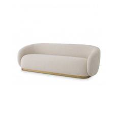 Brice soffa bouclé cream - Vit (A. 210 / B. 85 / C. 72 / D. 65 / E. 42 / F. 56 cm)