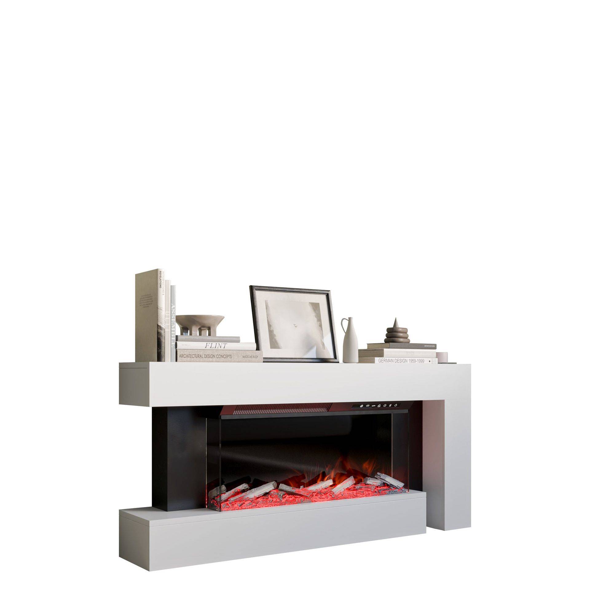 Morvyn Elektrisk Eldstad 120 cm - Elkamin Vit