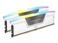 (ComputerSalg) CORSAIR Vengeance RGB - DDR5 - sæt - 64 GB: 2 x 32 GB - DIMM 288-PIN - 6000 MHz / PC5-48000 - CL30 - 1.4 V - ikke bufferet - on-die ECC - hvid