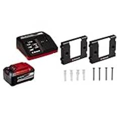 Original Einhell Starter Kit Akku und Ladegerät Power X-Change (Lithium Ionen, 18 V, 5,2 Ah Akku und Fastcharger, passend für alle Power X-Change Geräte, inkl. Wandhalterung)