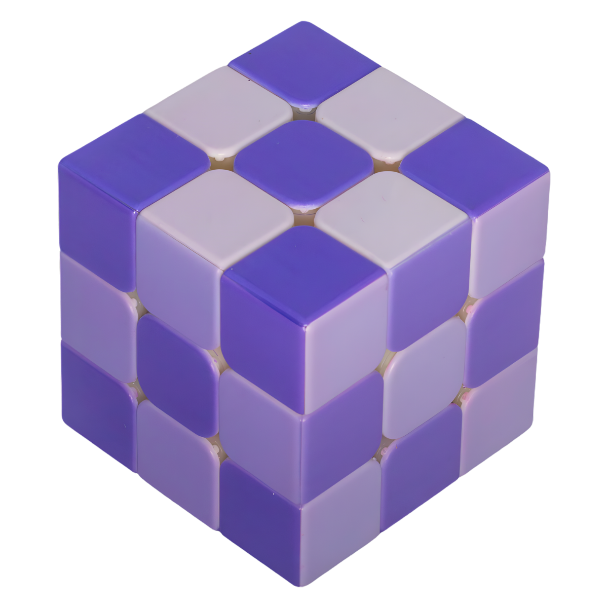 Calvin's Puzzle Purple Gradient 3x3 Cube Stickerless - 6 Different Purple Shades - Rubiks Kub