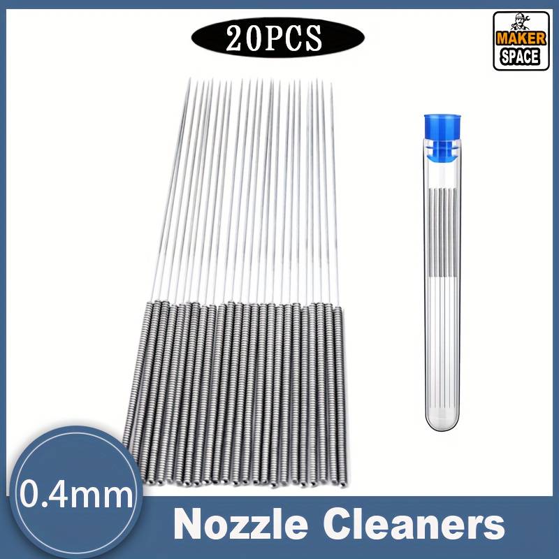 TEMU 20pcs 3d Printer Nozzle Cleaning Kit: 0.4mm Nozzle Cleaner, Suitable For Creality 3/k1/mk8/v6 3d Printer Cleaning Needles, Anti-clogging, Sturdy And Durable