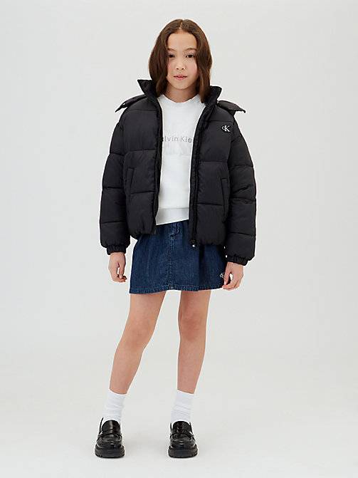 Calvin Klein  Kids Hooded Logo Puffer Coat