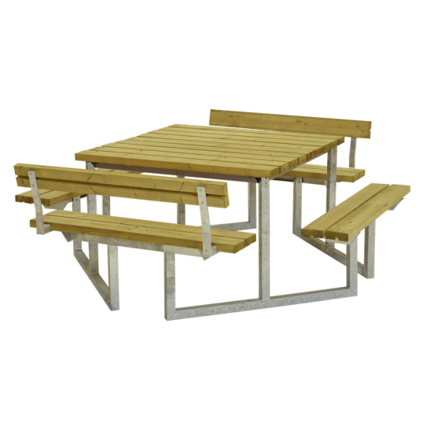 Plus Twist Bord/Bænkesæt m/2 ryglæn - 204 cm - Trykimprægneret