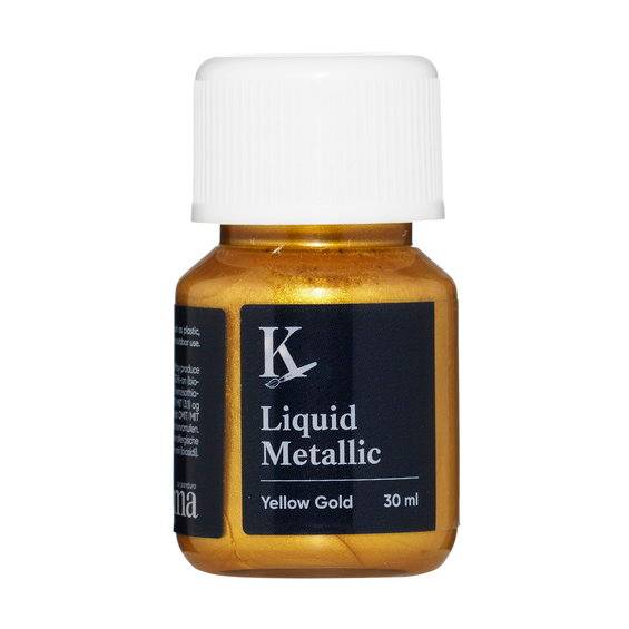 Kreatima Liquid Metallic 30 ml, vattenbaserad metallicfärg – Yellow gold - Guld