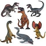 LiRiQi Leksaker för barn, realistisk och detaljerad dinosauriekollektion, T-Rex Velociraptor Brachiosaurus, presentspel för barn pojkar flickor 3 4 5 6 7 8 9 år gammal