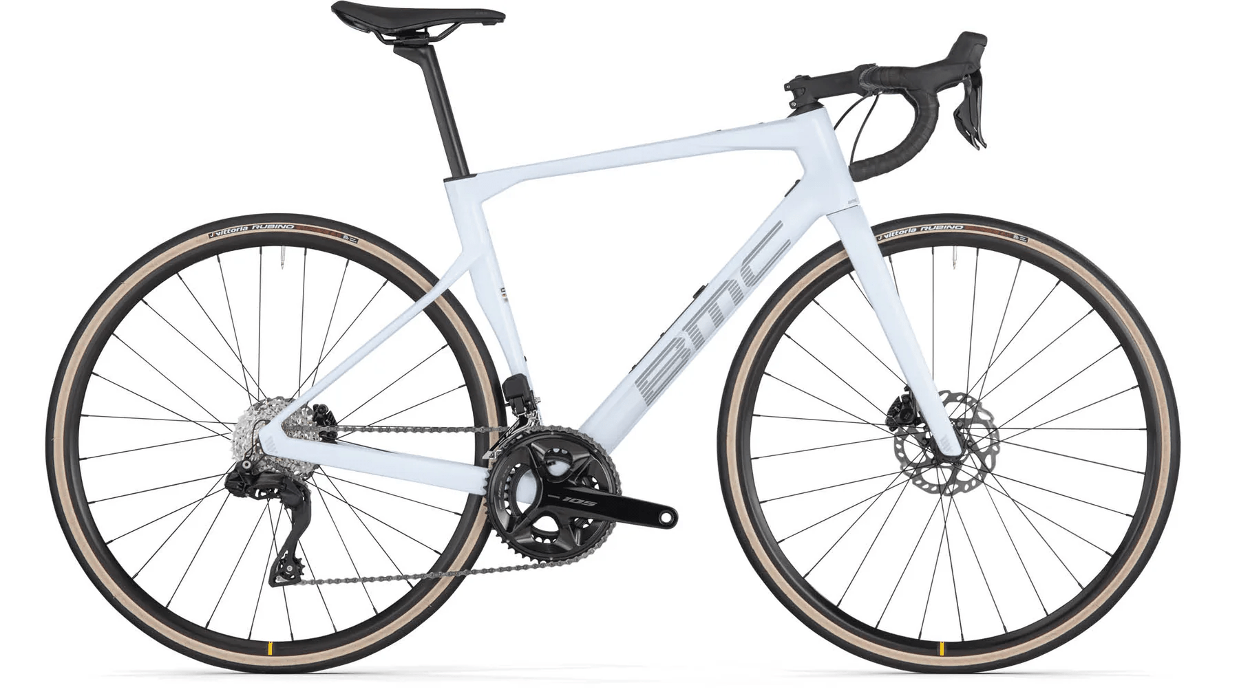 BMC Roadmachine FOUR 2025 - Shimano 105 Di2 2x12sp - Mavic Open Disc - 088 / 58 / COOL WHITE / GREY (58)