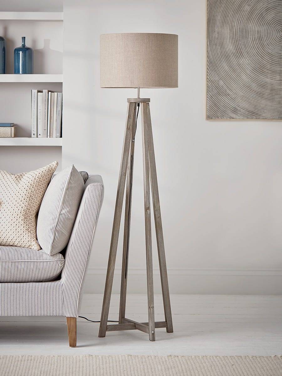 Grey Washed Floor Lamp