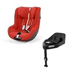 CYBEX Gold Kinder-Autositz Sirona G i-Size Plus und ISOFIX Basis Base G, Ab ca. 3 Monaten bis 4 Jahre, Max. 19 kg, 61-105 cm (Ab Geburt / 40 cm mit Neugeboreneneinlage), Hibiscus Red