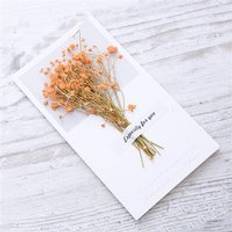 5 st / upps&#xE4;ttning retro torra blommor brev kuvert br&#xF6;llop inbjudningskort papper handgjorda gratulationskort brev skrivpapper - orange