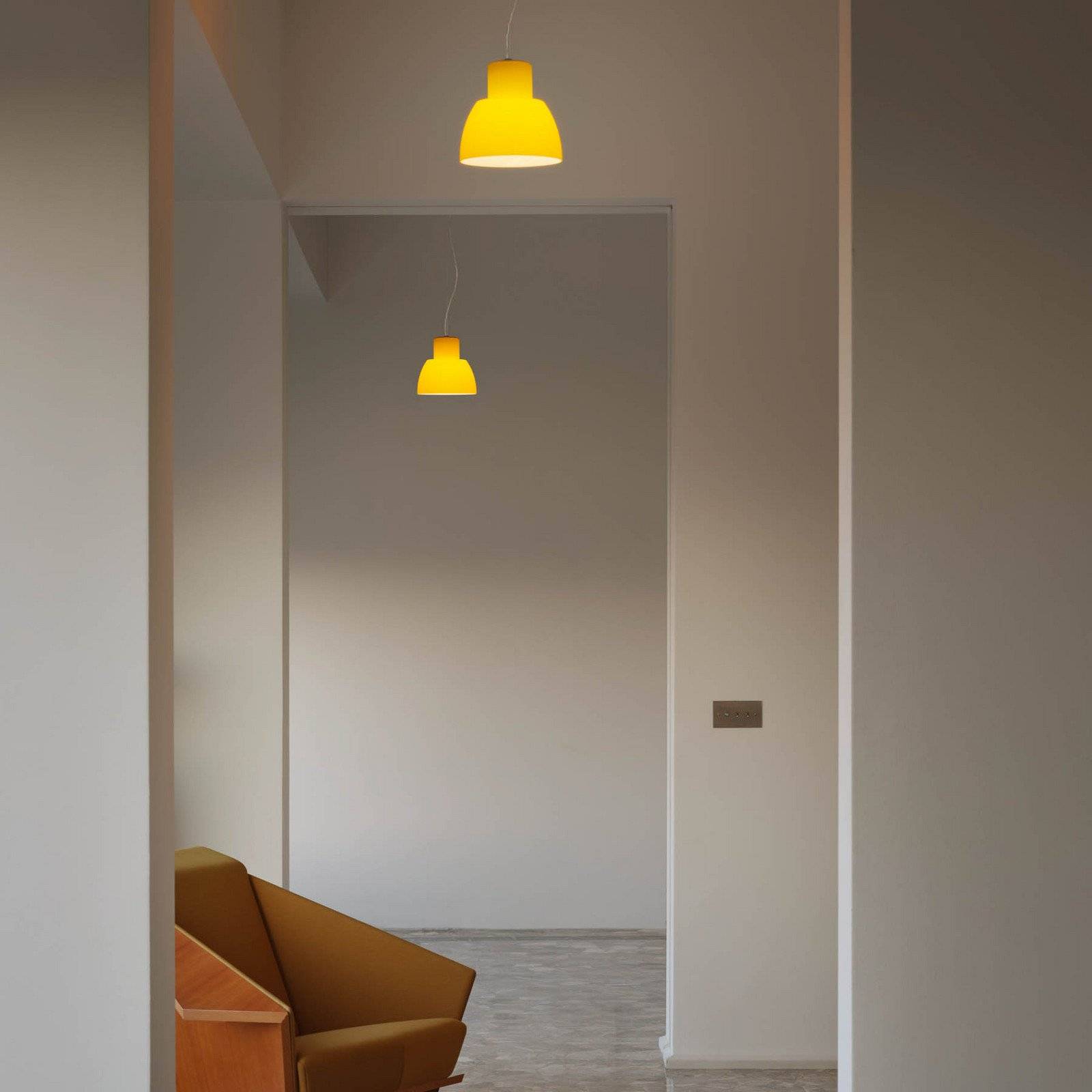 Taklampa Nemo Lighting, Lorosae, dimbara, Gul, Vardagsrum, Glas